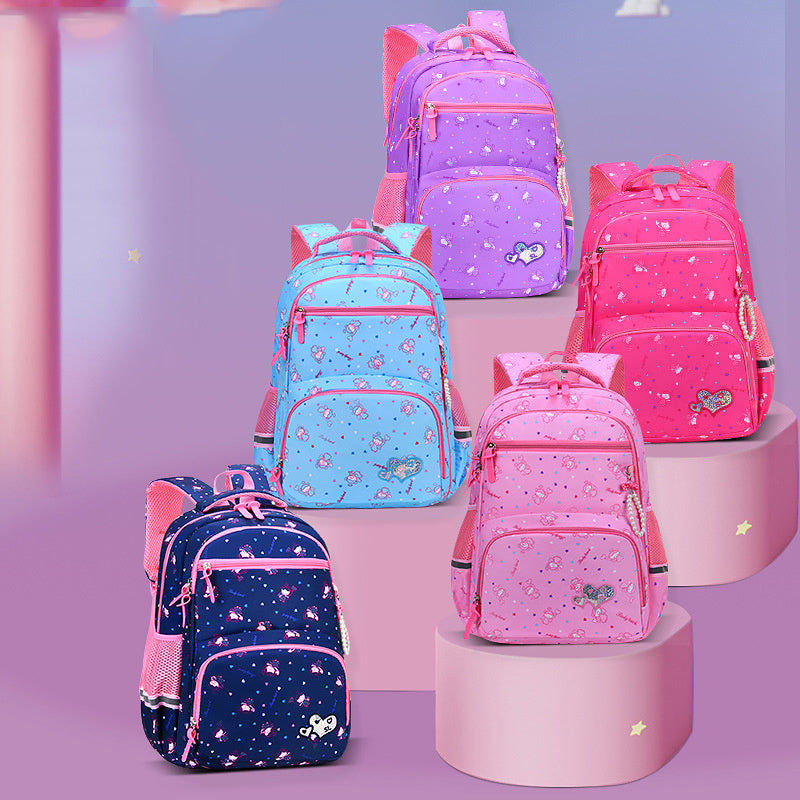 Nylon Princess Style Kids Backpack Cartoon Cute Design