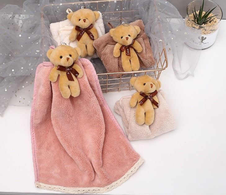 Coral Velvet Hanging Absorbent Towel – Soft Dish & Bathroom Cloth