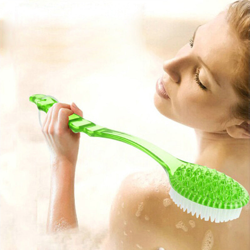 Long Handle Back Scrubber – Bath Brush with Sponge for Exfoliating & Skin Massage