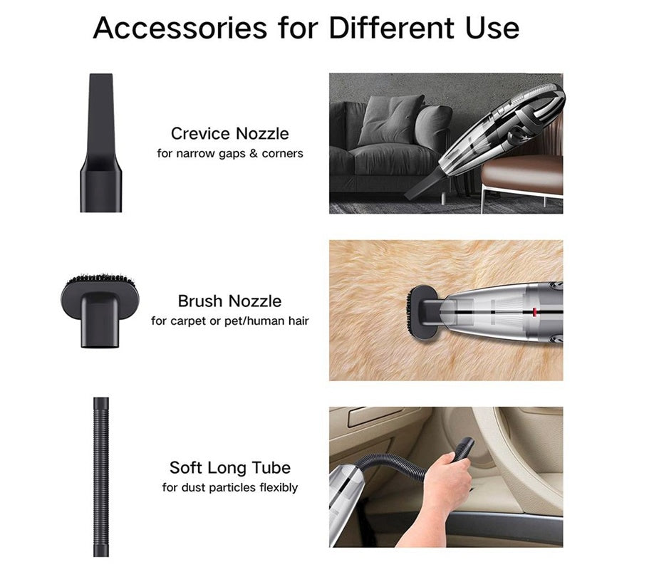 Cordless Handheld Car Vacuum – High Suction, USB-C Rechargeable