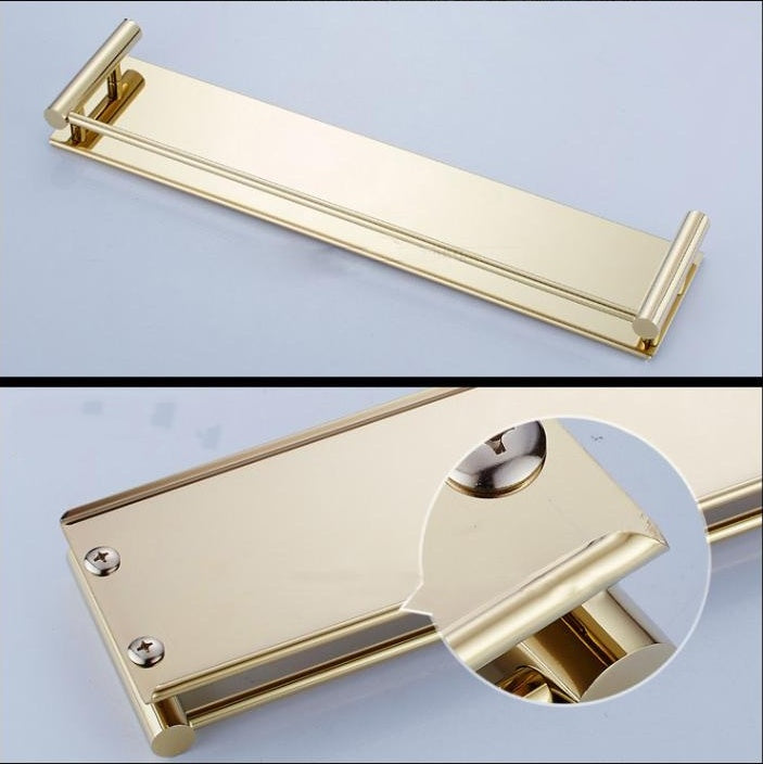 Stainless Steel Double Bathroom Towel Rack – Wall-Mounted Towel Holder