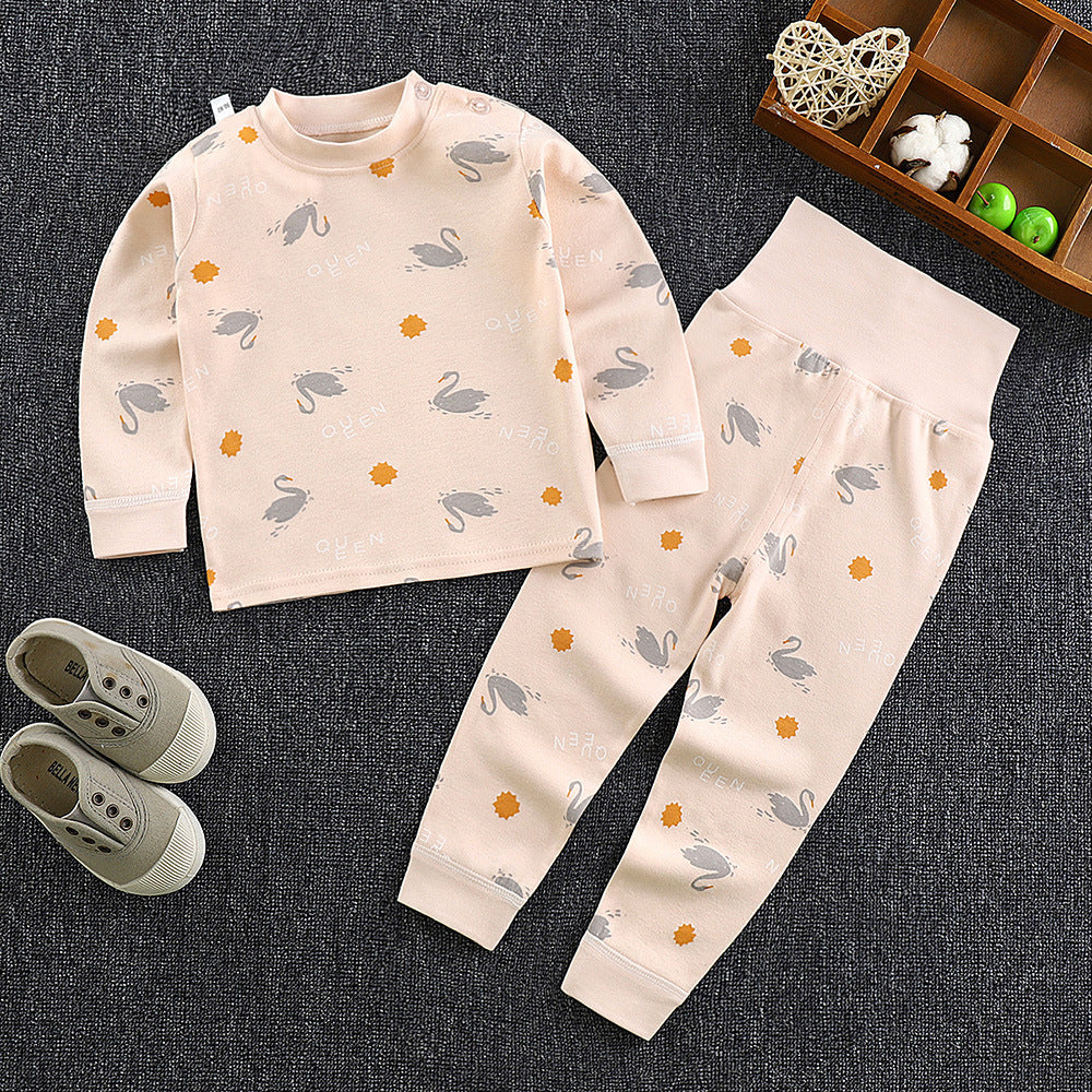Children's High Waist Belly Protective Pants Set