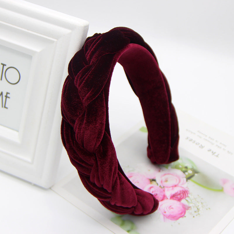 Solid Color Flannel Braided Headband