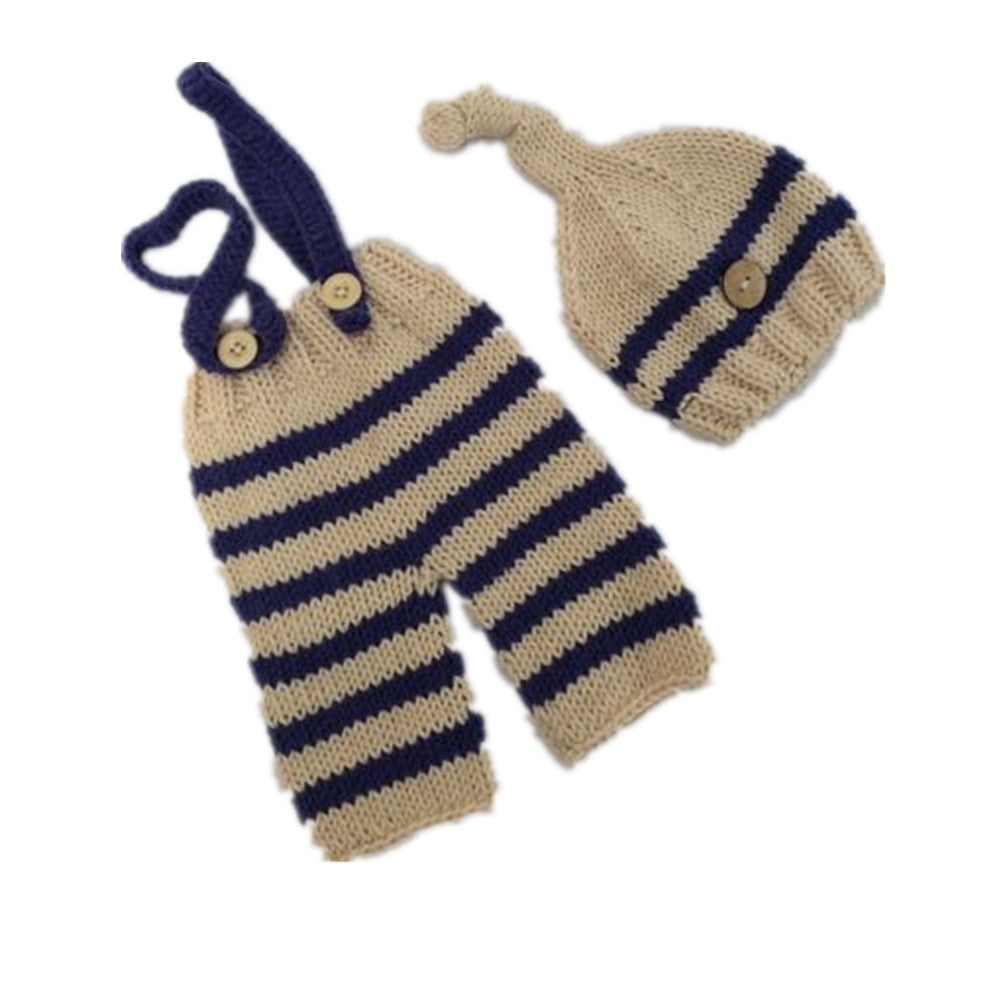 Unisex Knit Sleeveless Sweater Set Two Piece For Newborns