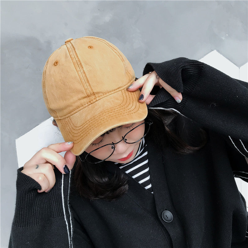 Hat men outdoor retro cap ladies washed cotton denim soft top baseball cap