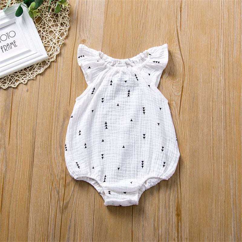 Casual Cotton Baby Romper – Short Sleeve One-Piece Outfit for Girls
