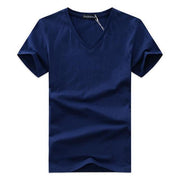 Men V Neck Cotton Short Sleeve T-Shirts