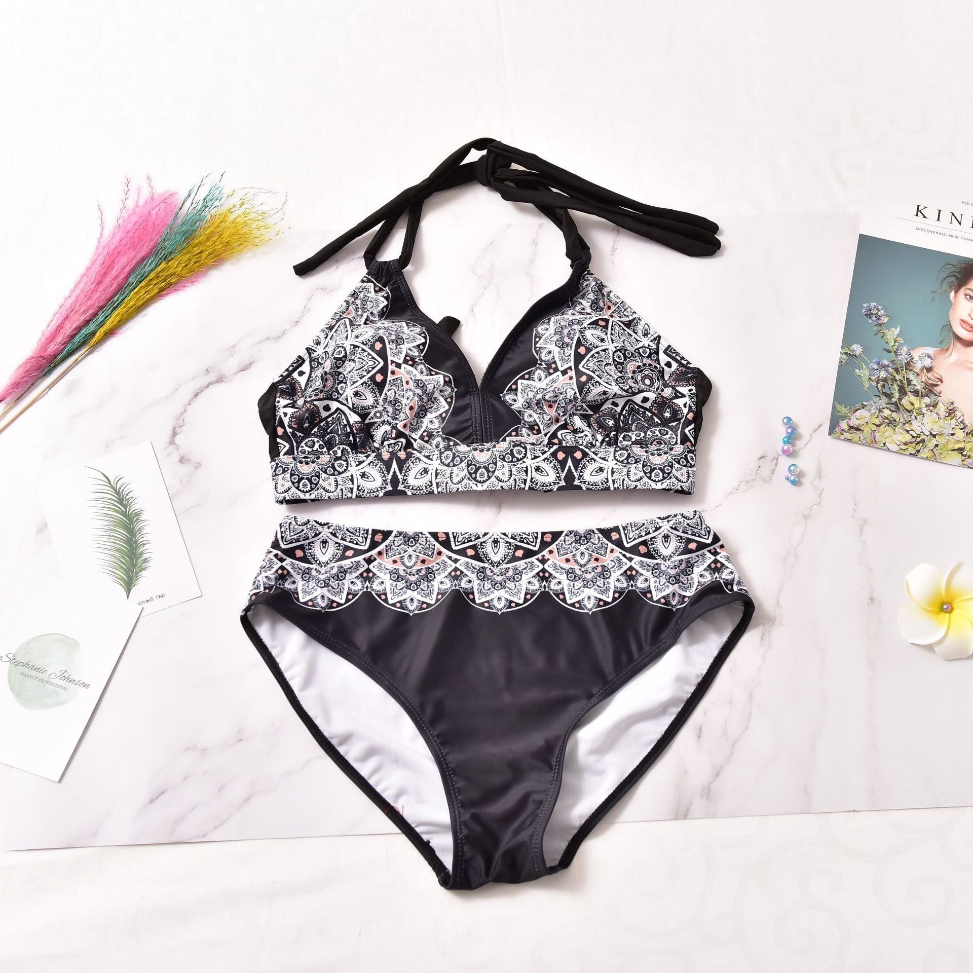 Women’s Printed Split Bikini Set – Beach Swimwear