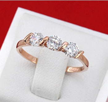 Korean Luxury Titanium Steel Zircon Engagement Rings