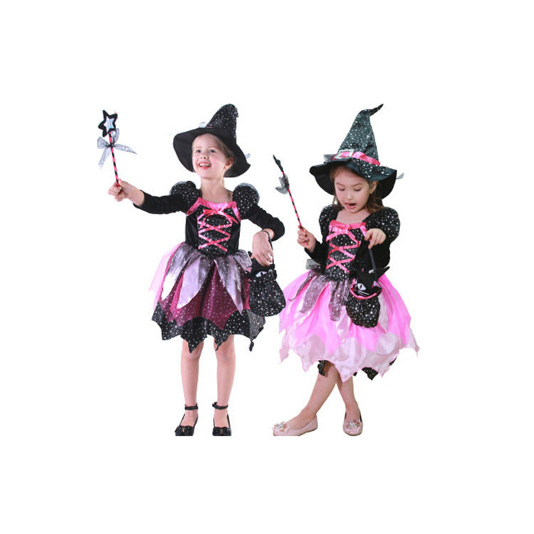 Girls Witch Costume – Children’s Halloween Party and Cosplay Dress-Up Outfit