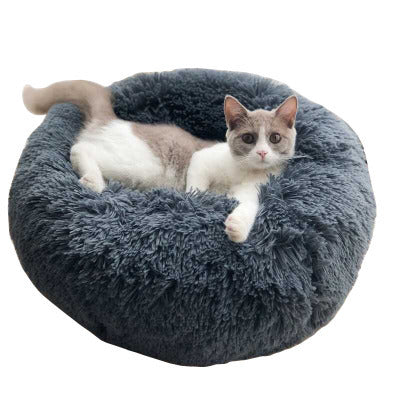 Soft Long-Hair Plush Pet Nest Bed in Multiple Sizes and Colors