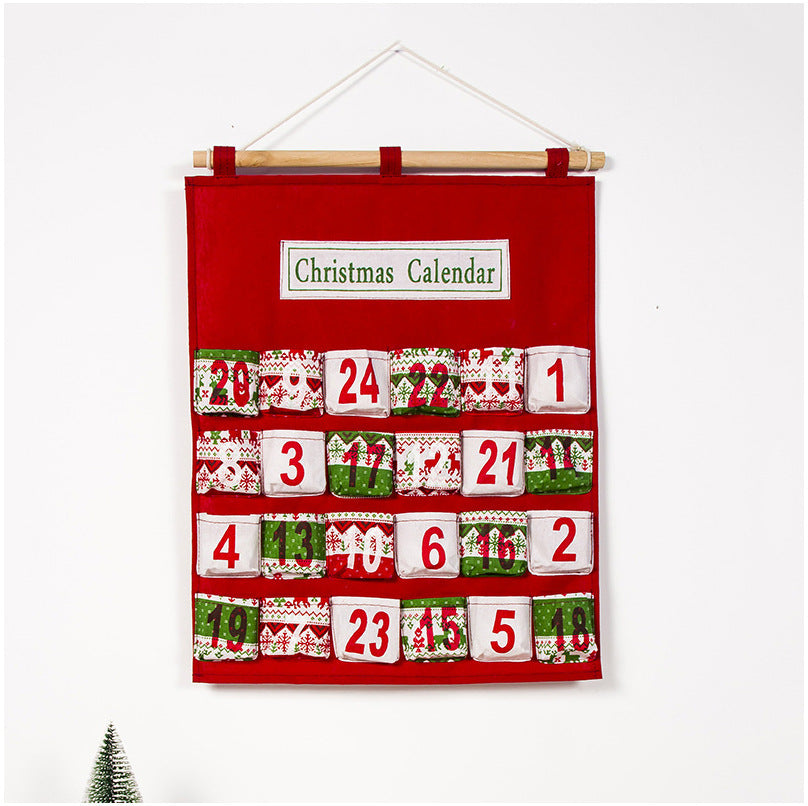Christmas Hanging Calendar Storage Bag Decoration