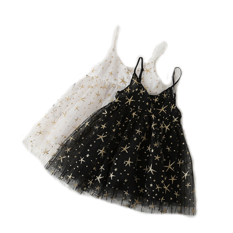 Girls Princess Dress With Star Suspenders