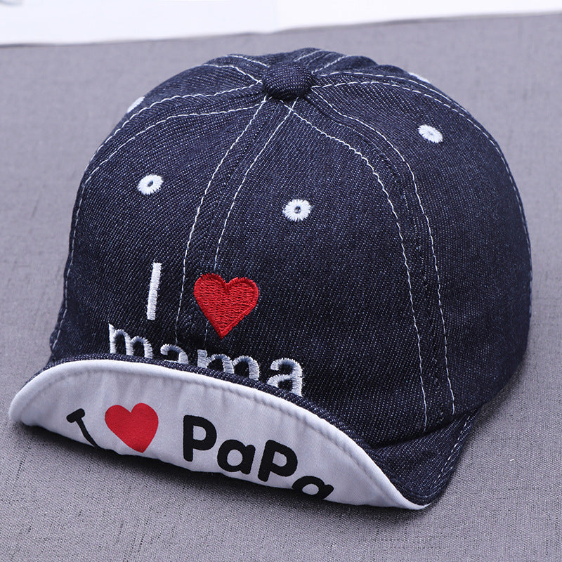 LoveShade Embroidered Baby Sun Hat – Soft Cotton Summer Hat with Printed Heart Design