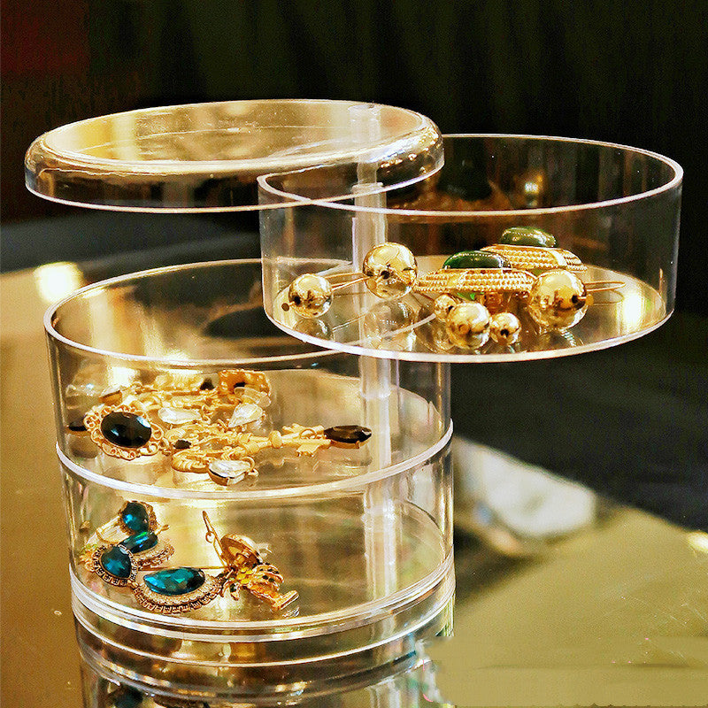 Multilayer Rotatable Plastic Jewelry Storage Box