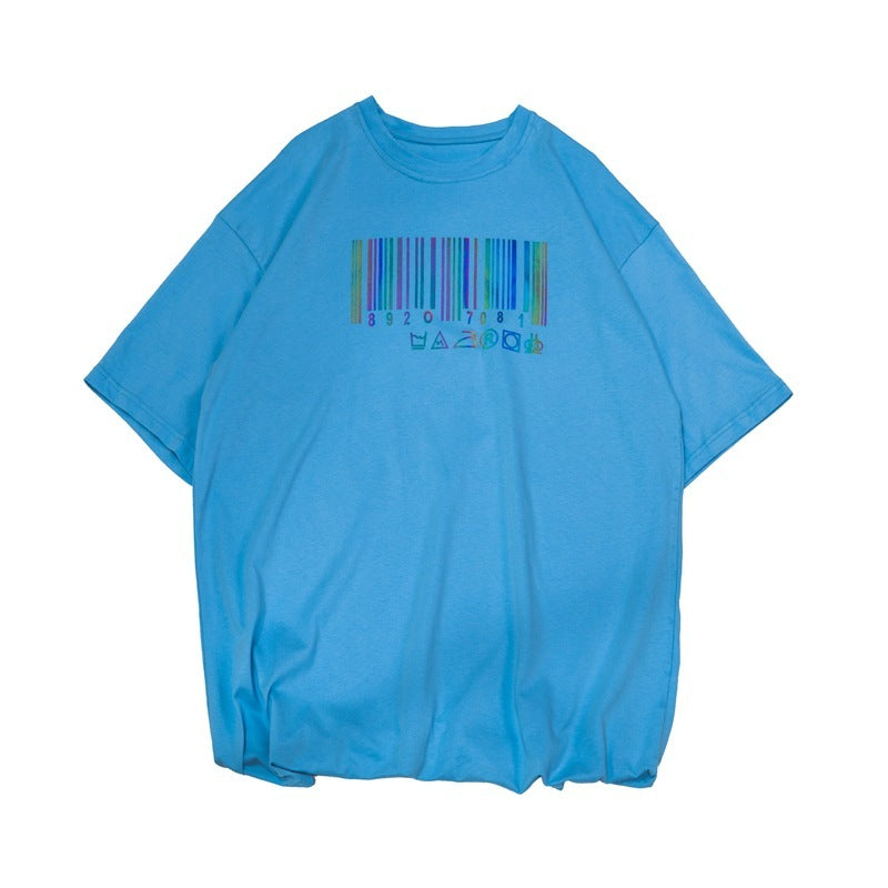 Barcode reflective short sleeve t-shirt