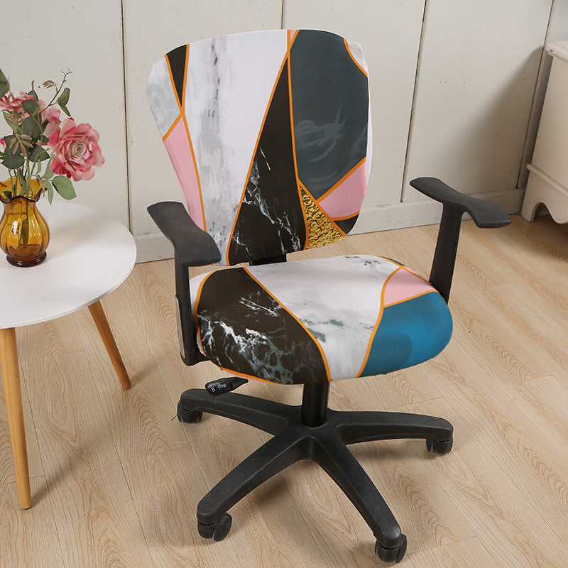 Modern Striped Polyester Split Universal Office Swivel Chair Cover