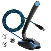 G33 RGB USB Gaming Microphone – Plug-and-Play Condenser Mic with Mute & Gain (PC/Mac/PS5)