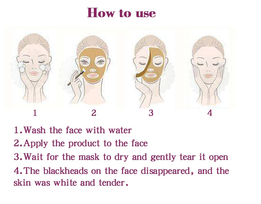 Gold and Black Peel Off Face Mask for Deep Cleansing and Glow