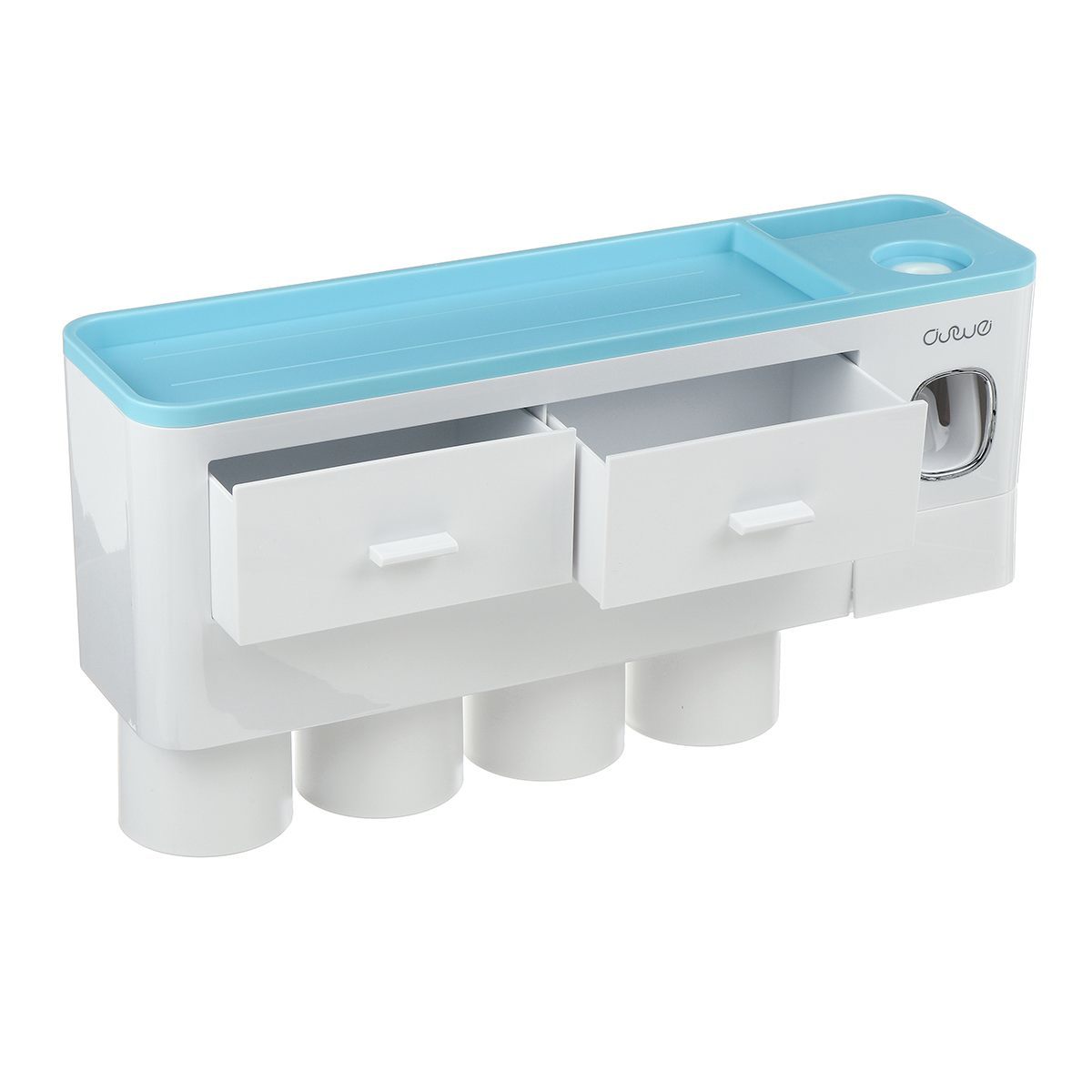 Safe PP Plastic Magnetic Toothbrush Holder With Drawer