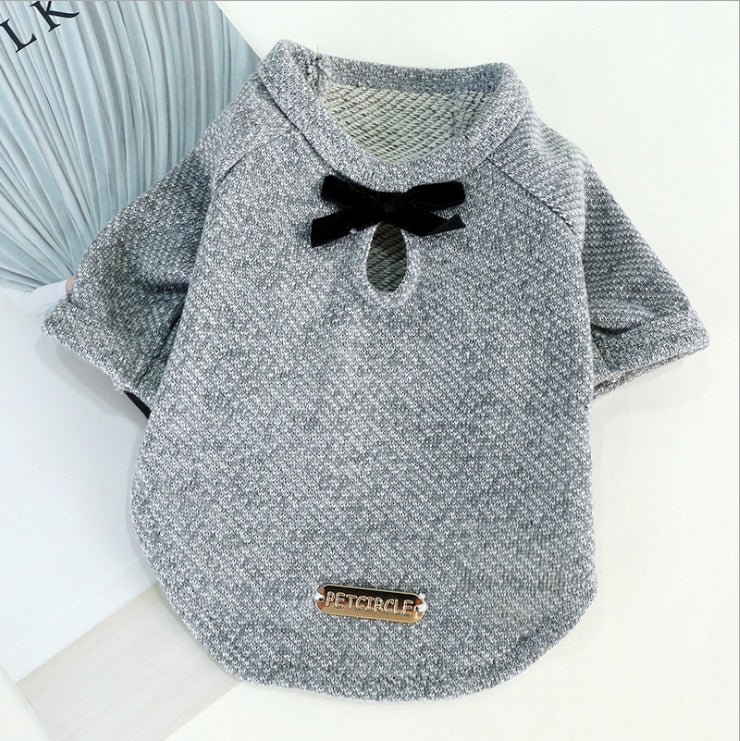 Pet Dog Clothes Cotton Cute Bow Tie T-shirt Clothing