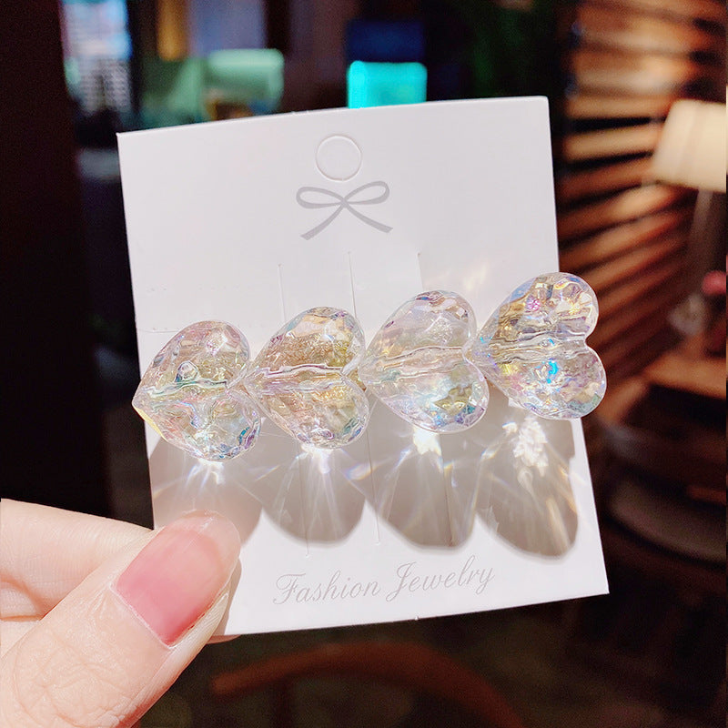 Girly Heart Transparent Hairpin