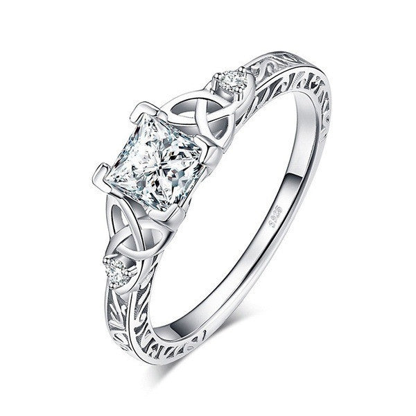 Women's Cartoon Constellation Brass and White Steel Ring