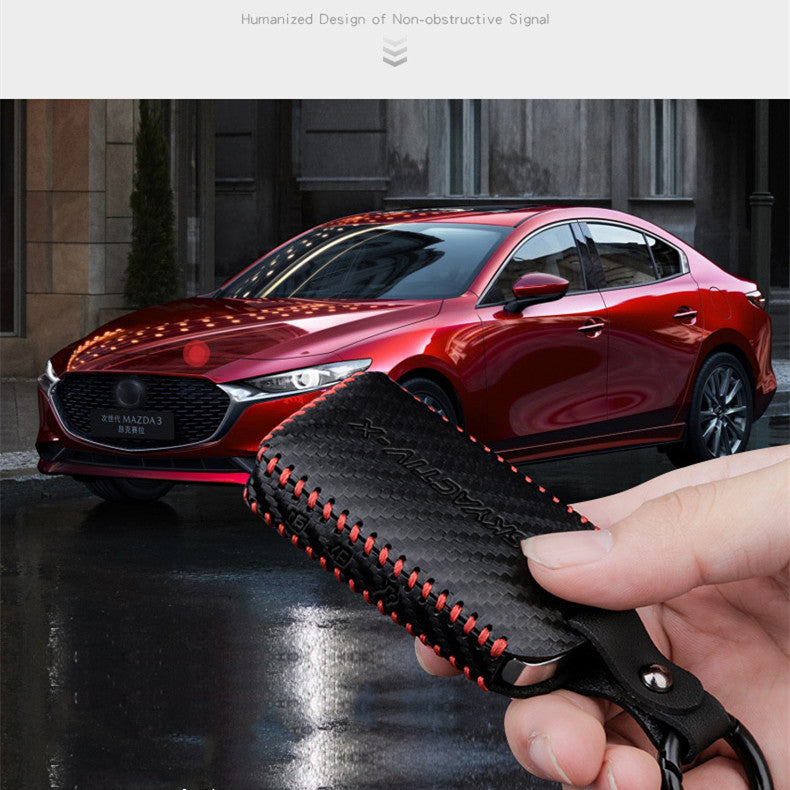 Premium Leather Car Key Fob Case – Zipper Holder with Keychain