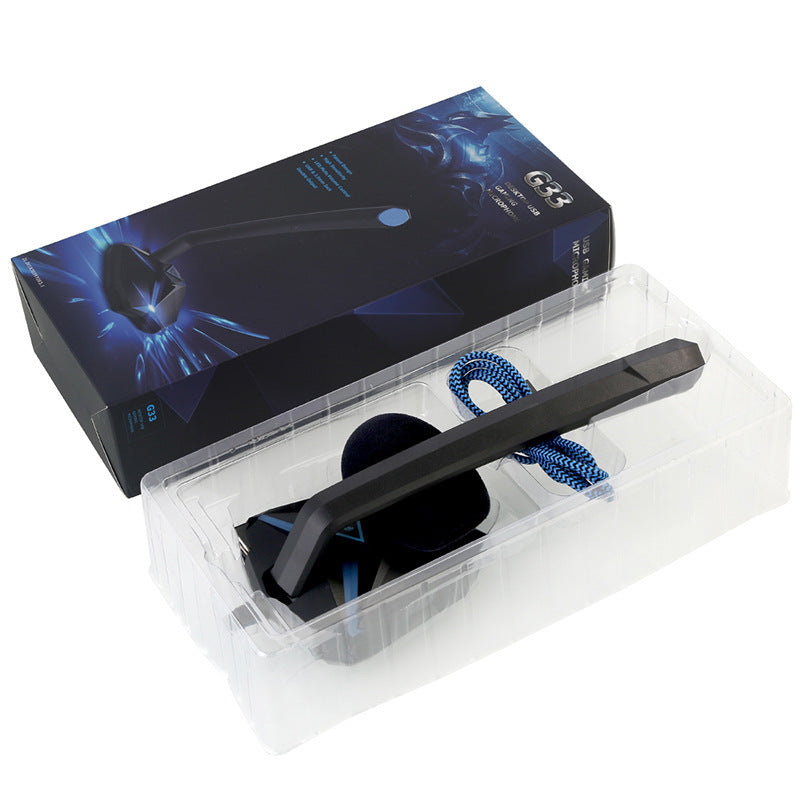 G33 RGB USB Gaming Microphone – Plug-and-Play Condenser Mic with Mute & Gain (PC/Mac/PS5)