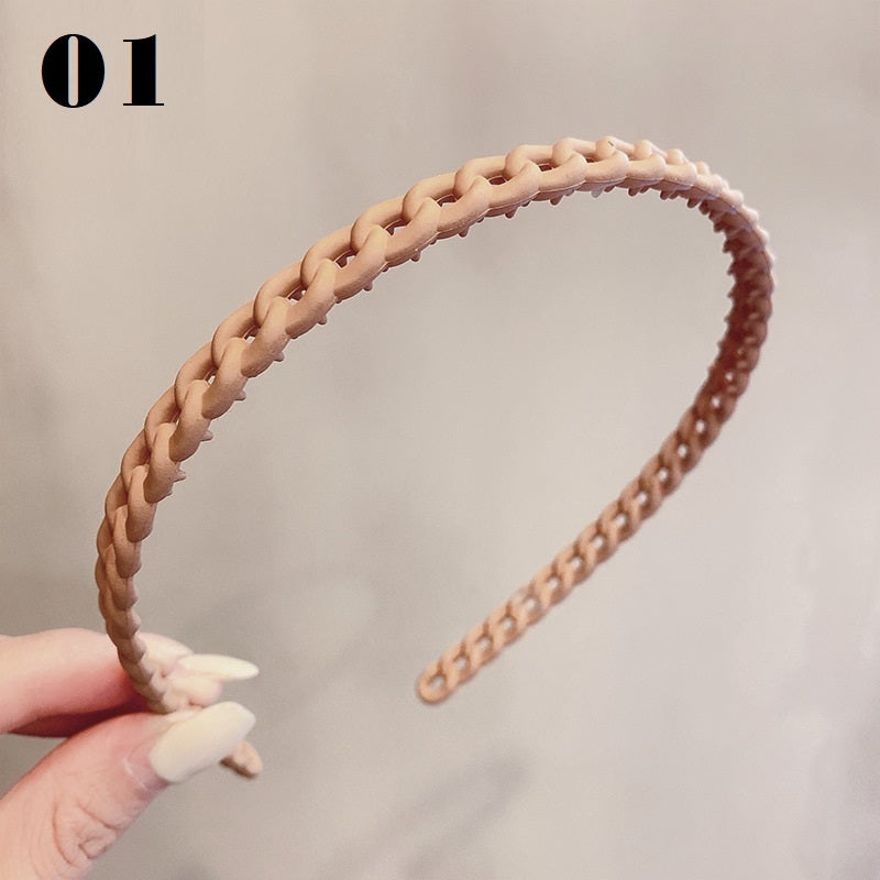 Simple Serrated Non-slip Solid Color Hair Headband
