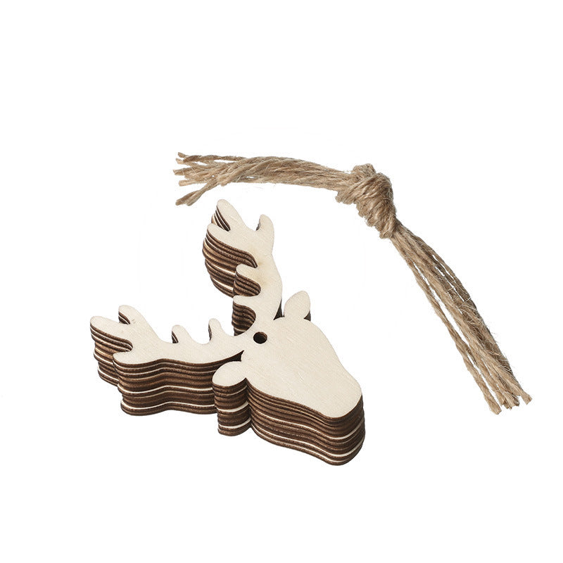 Handmade Boxwood Cartoon Christmas Pendants