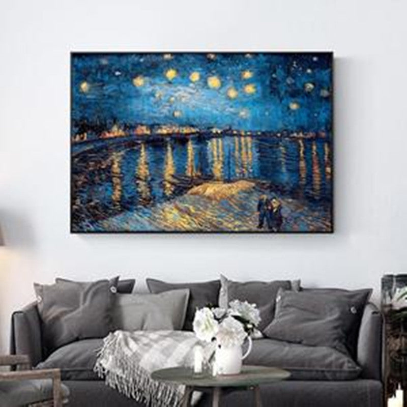 Starry Night Canvas Painting Home Decorations