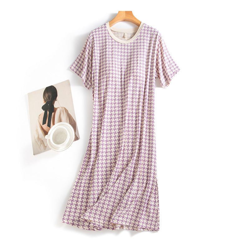 Ladies Belt Chest Pad Cup Loose-fitting Loungewear Nightdress