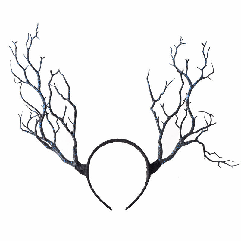 Hair Accessories Vintage Women Halloween Fairy Tale Flower Feathers Headband Retro Tree Branch Deer Ears Antlers Head Bands