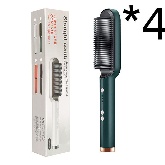 2-in-1 Hair Straightener & Hot Comb – Dual-Purpose Negative Ion Electric Curling Brush