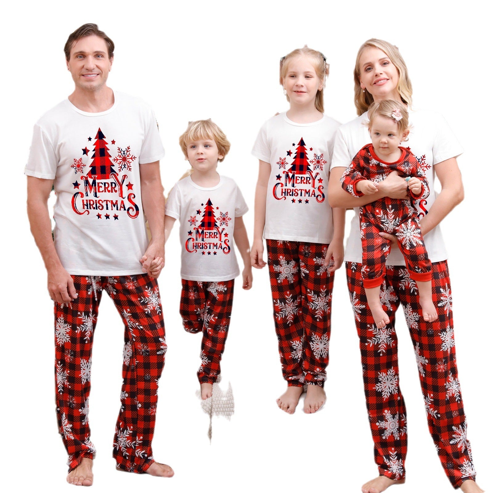 Christmas Parent-Child Plaid Pajama Set – Cozy Printed Homewear