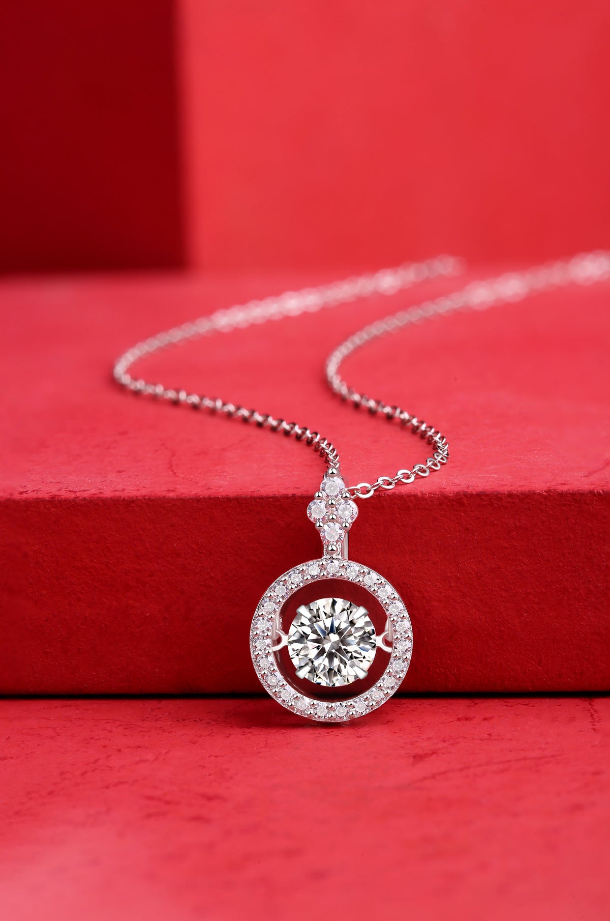 Touch - A Fashionable And Trendy Jewelry Necklace Pendant Set With 1-carat Moissanite S925 Sterling Silver And Platinum Plating
