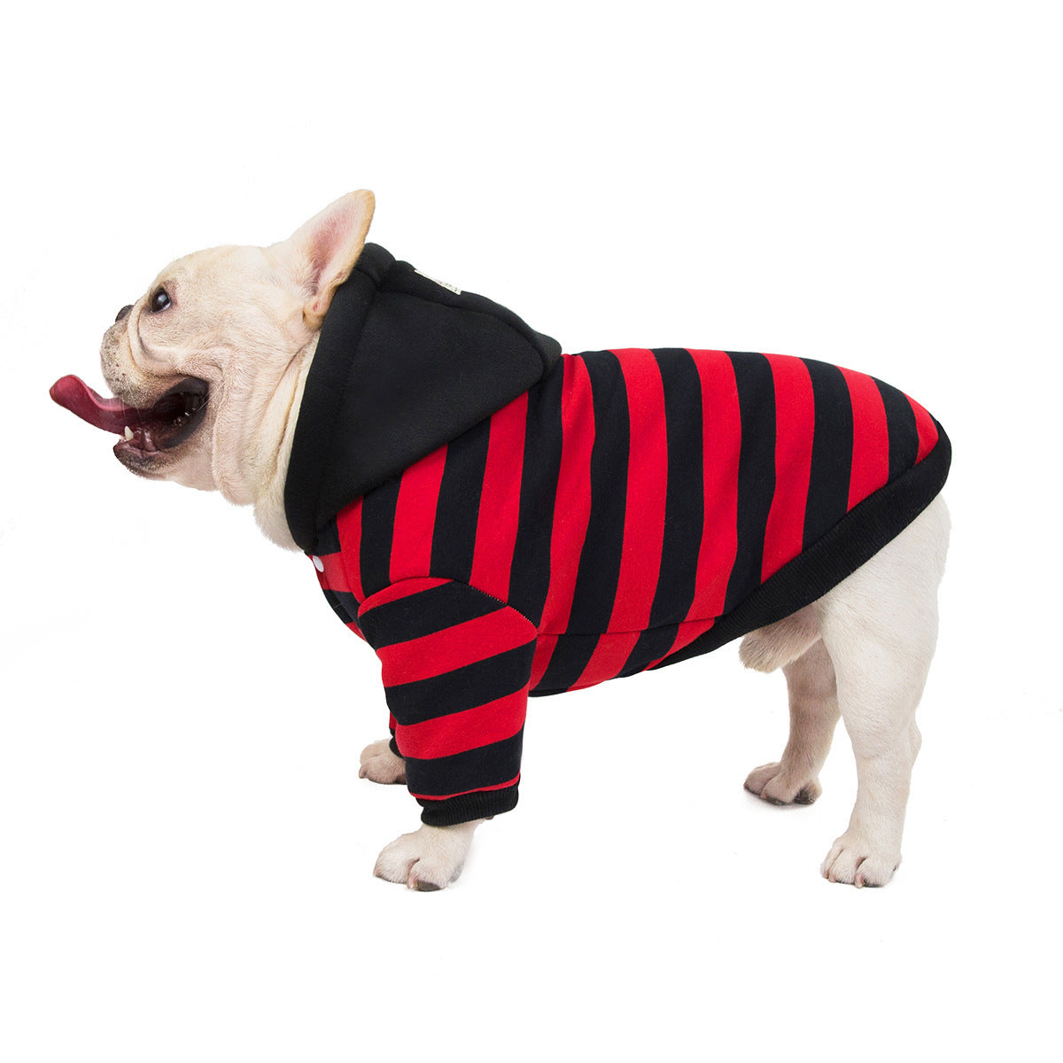 Pet Clothes Autumn And Winter  Striped Two-leg Cotton Coat