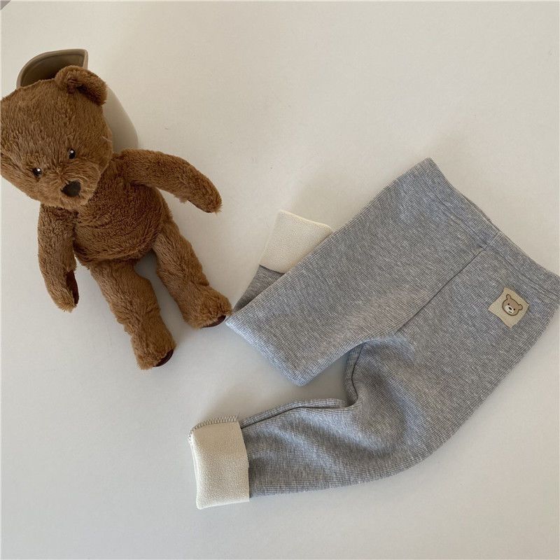Girls Fleece Lined Leggings Single Layer Polyester Warm
