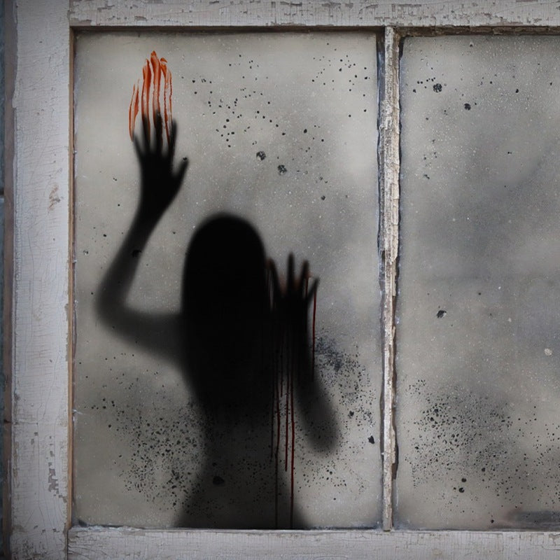 Halloween Bloody Handprint Door Sticker – Scary Horror Wall and Window Decoration
