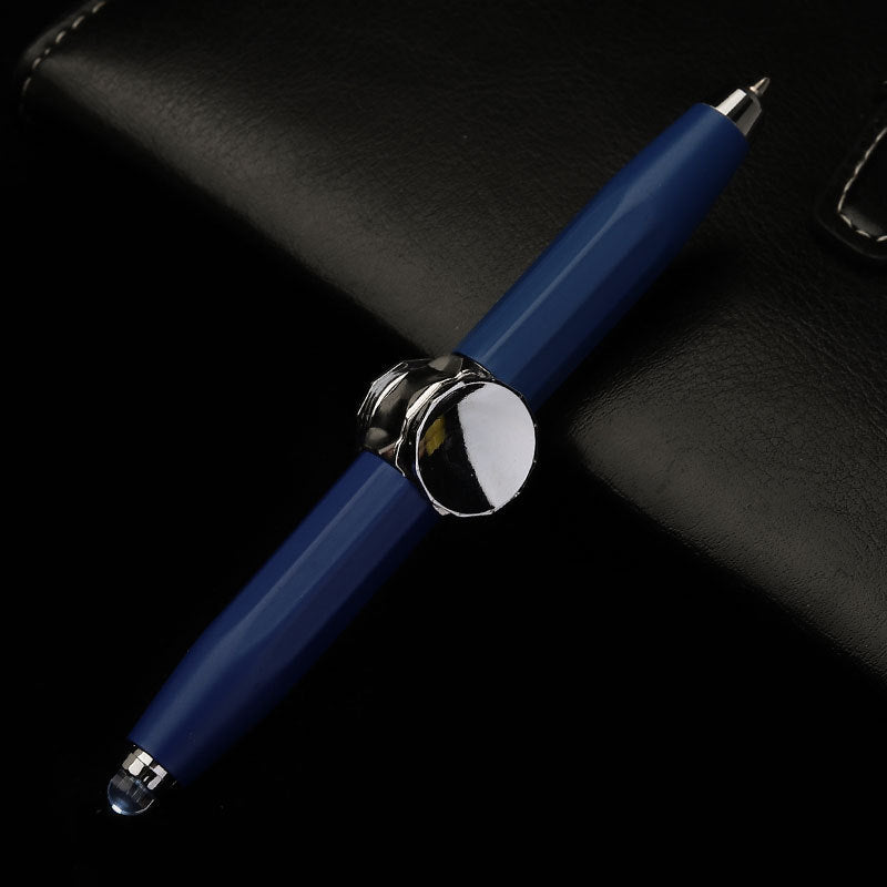 Creative LED Spinning Ballpoint Pen with Decompression Gyro for Office and School