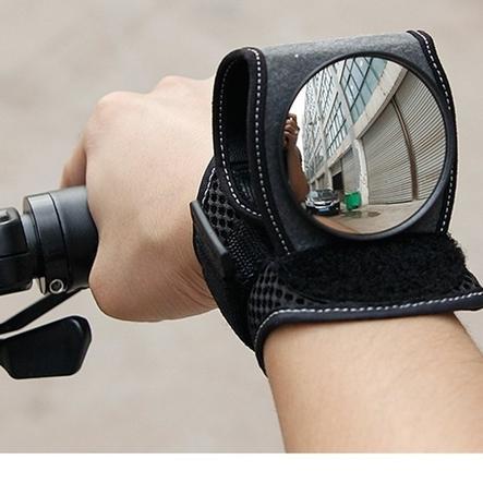 Bike Wrist Rearview Safety Mirror – 360° Adjustable, Reflective Band