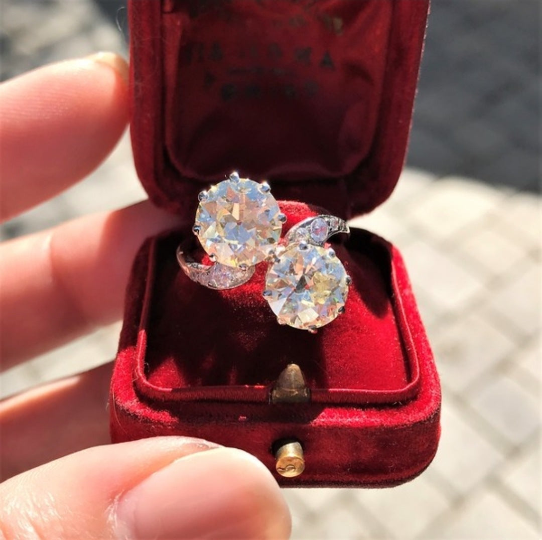 Elegant Personalized Simulated Diamond Engagement Ring