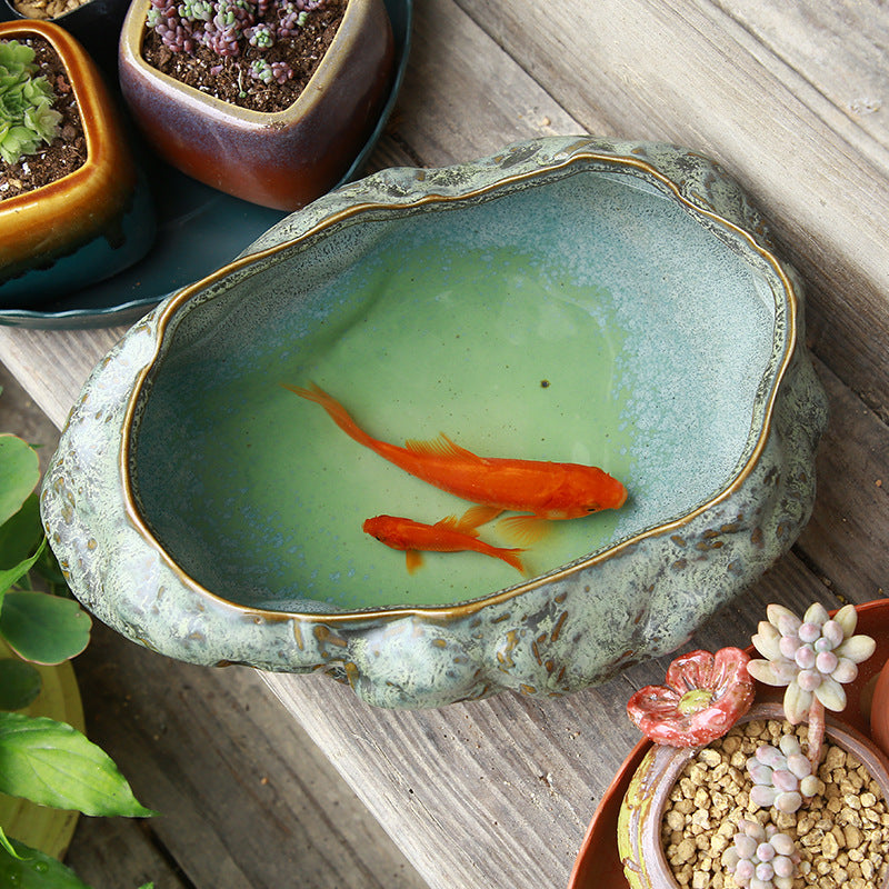 Retro Large Turtle Fish Tank Hydrocotyle Bowl