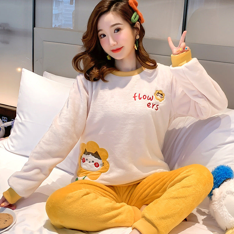 Coral Fleece Sweet Student Winter Homewear