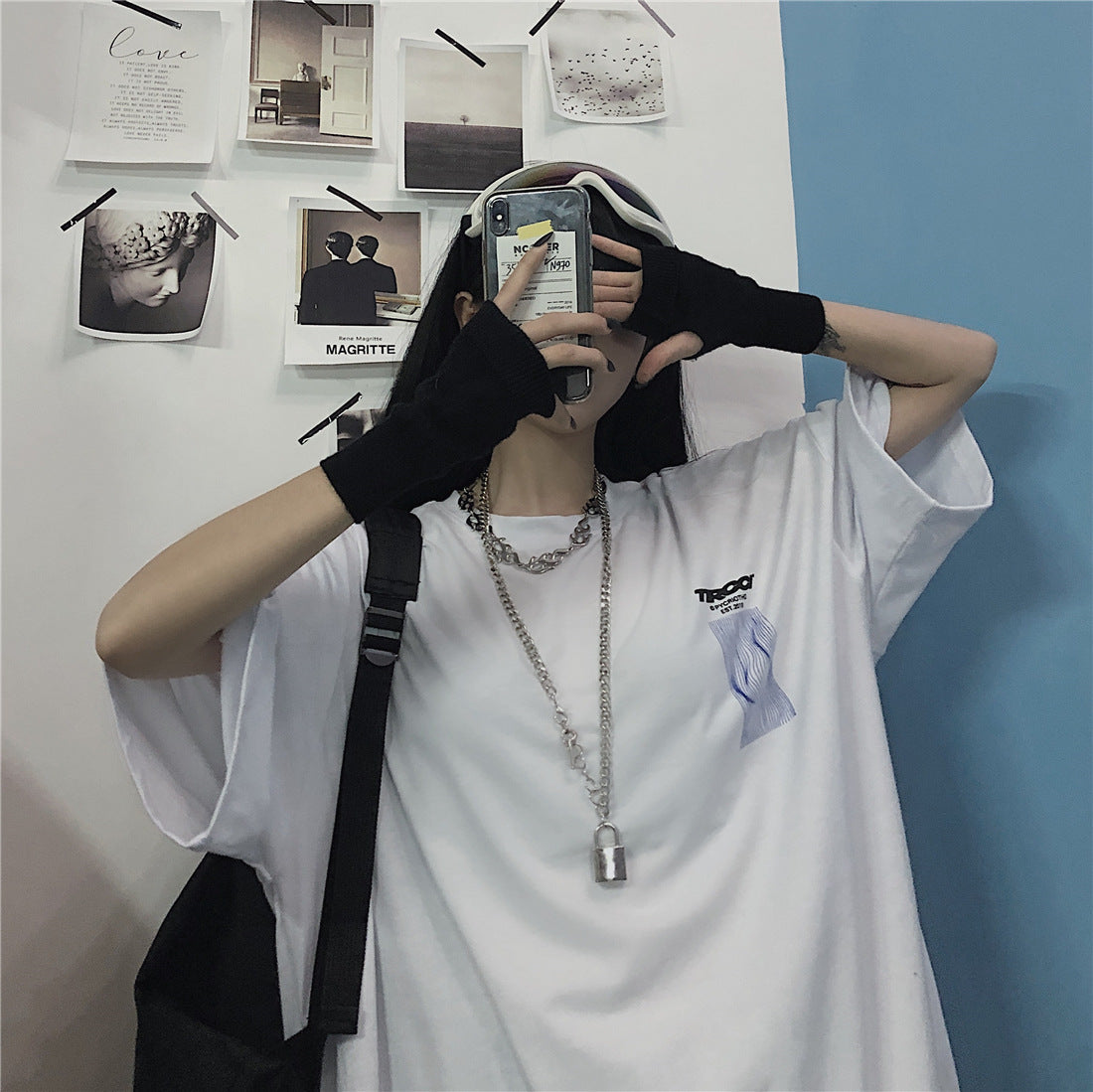Letter print T-shirt couple