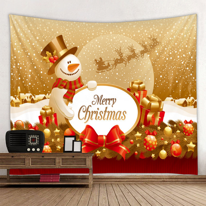 Christmas Tapestry Wall Cloth Fireplace Background Decoration