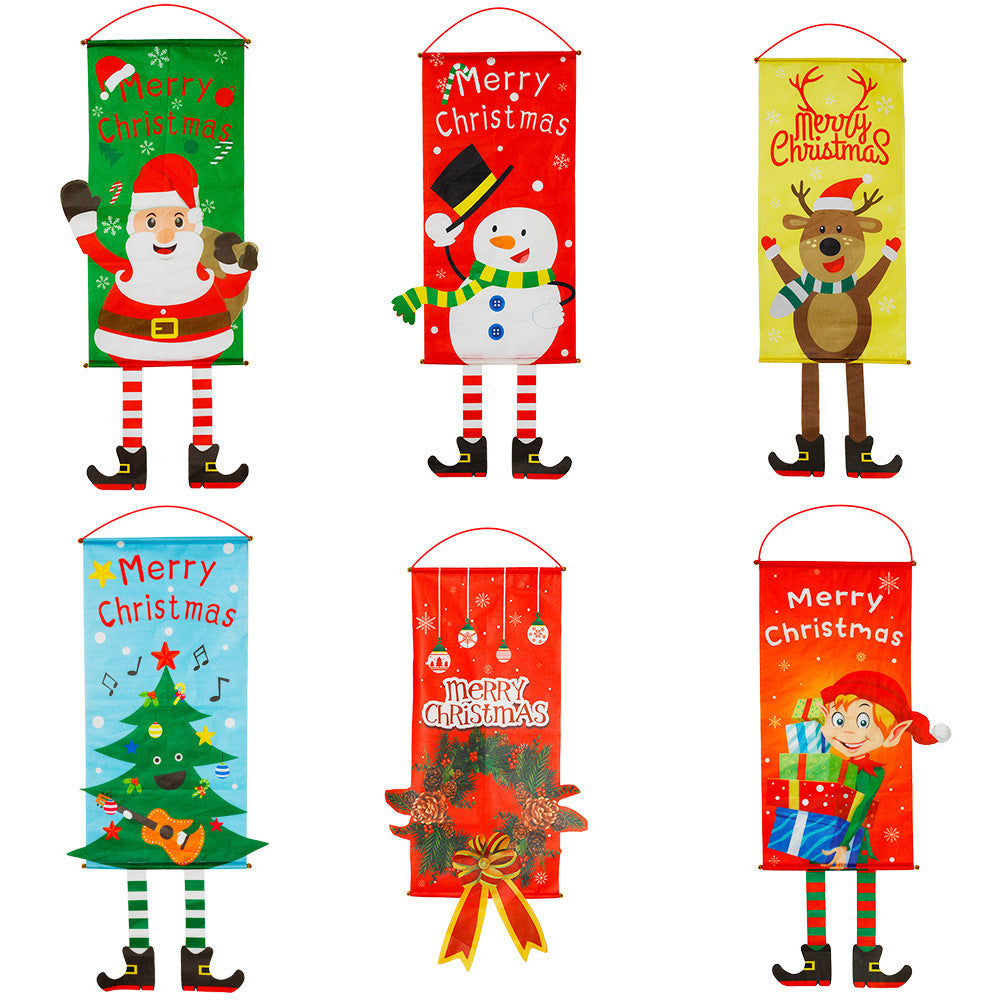 Christmas Couplet Curtain Banners Hanging Flag Window Pendants