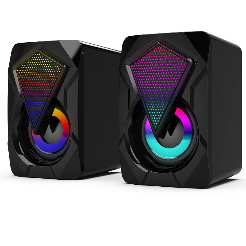 Multimedia Desktop Computer Audio Household Desk Mini RGB Colorful Wired Extra Bass