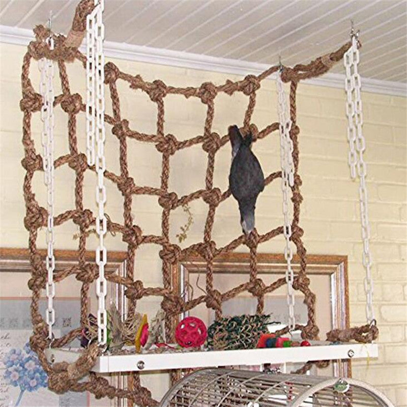 Parrot Bird Hemp Rope Climbing Net Toy